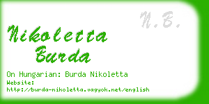 nikoletta burda business card